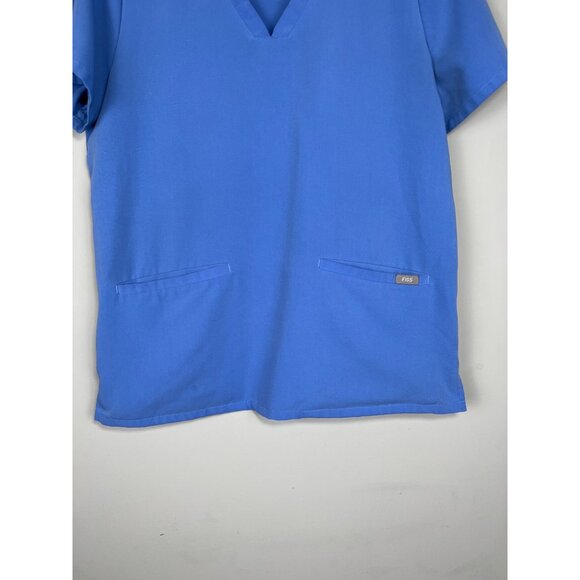 Figs Three Pocket Scrub Top Blue Women's Sz. M-L? Hospital Medical Scrub Top - Picture 4 of 7